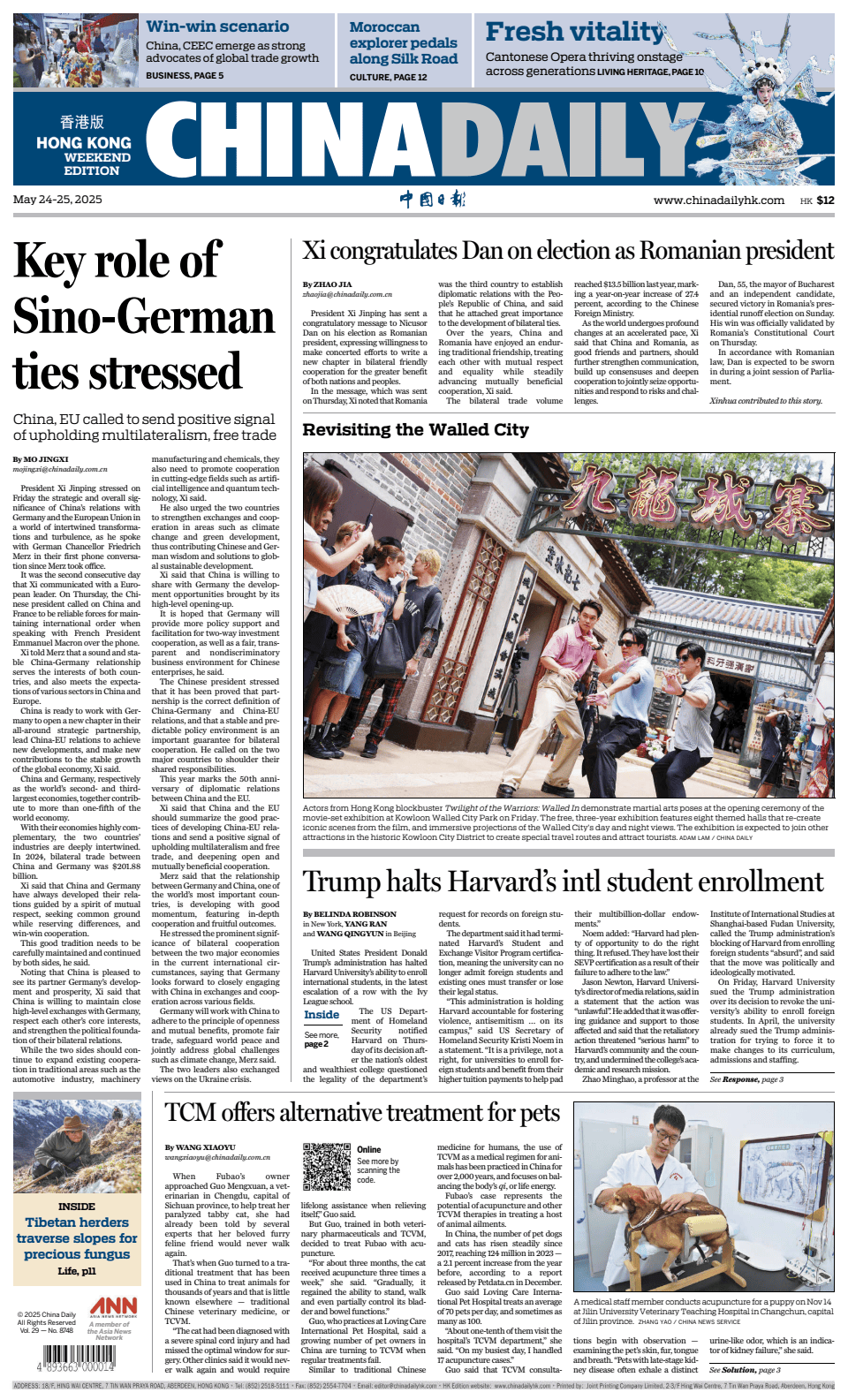 Prima-pagina-China Daily-oggi-edizione-di-oggi-20250524